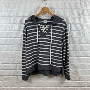 CAbi Gray Striped Hoodie